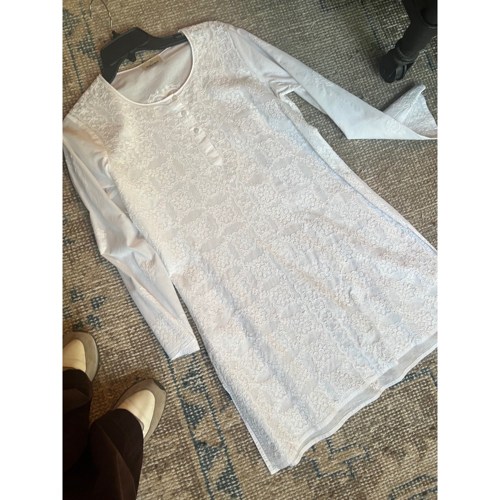 Luxe Al Barajeel  100%Cotton Kurta Doen Tunic Lucknowi Chikankari Blouse Womens